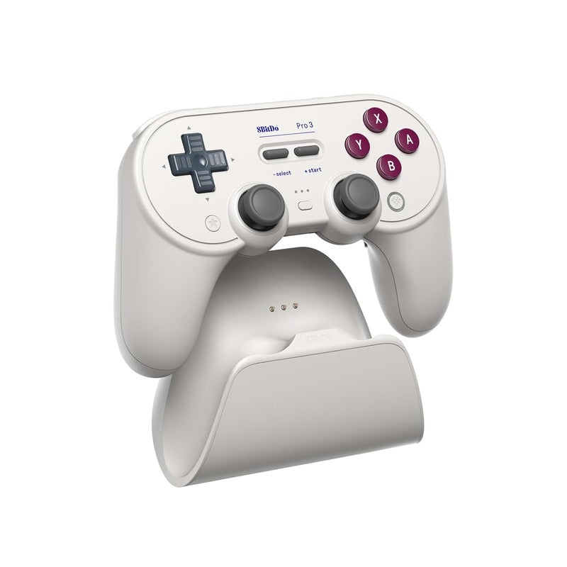 8Bitdo وحدة تحكم بلوتوث Pro 3 مع أزرار ABXY قابلة للتبديل، عصي TMR، زناد تأثير هول، أزرار خلفية احترافية، قاعدة شحن، لجهاز سويتش/سويتش 2، ويندوز، أبل، ستيم أو إس، أندرويد - G كلاسيك - Image 1